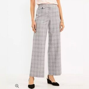 NWT LOFT Curvy Button Pocket Trouser Pants in Plaid